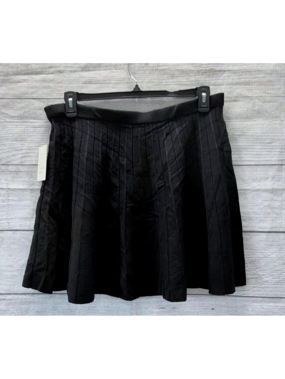 A New Day Black Knit Skater Pleated Skirt Women Size XXL - Picture 2 of 2